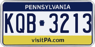 PA license plate KQB3213