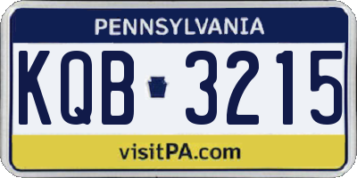 PA license plate KQB3215