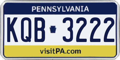 PA license plate KQB3222