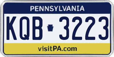PA license plate KQB3223