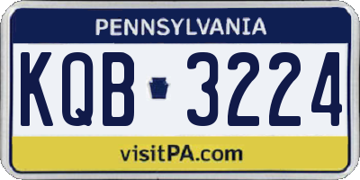 PA license plate KQB3224