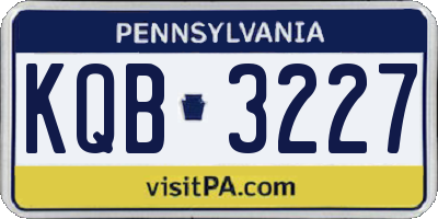 PA license plate KQB3227