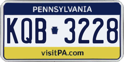 PA license plate KQB3228