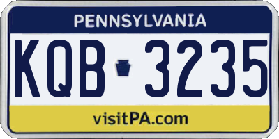 PA license plate KQB3235