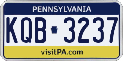 PA license plate KQB3237