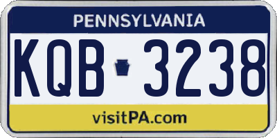 PA license plate KQB3238
