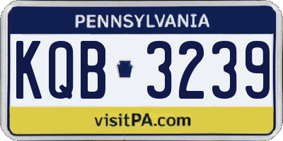 PA license plate KQB3239