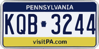PA license plate KQB3244