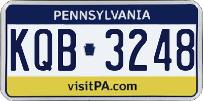 PA license plate KQB3248