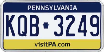 PA license plate KQB3249