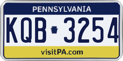 PA license plate KQB3254