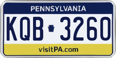 PA license plate KQB3260
