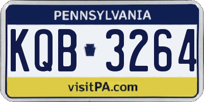 PA license plate KQB3264