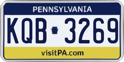 PA license plate KQB3269