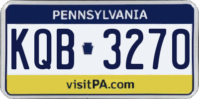 PA license plate KQB3270