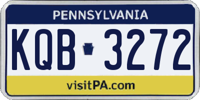 PA license plate KQB3272