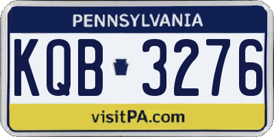 PA license plate KQB3276