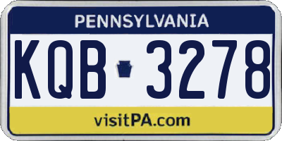 PA license plate KQB3278