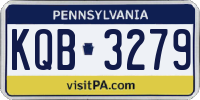 PA license plate KQB3279