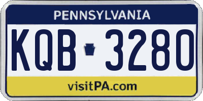 PA license plate KQB3280