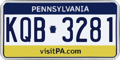 PA license plate KQB3281