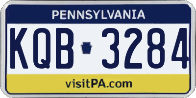 PA license plate KQB3284