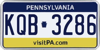 PA license plate KQB3286