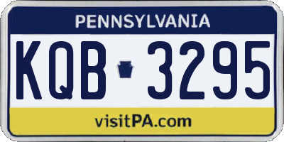 PA license plate KQB3295