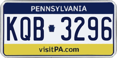 PA license plate KQB3296