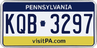 PA license plate KQB3297