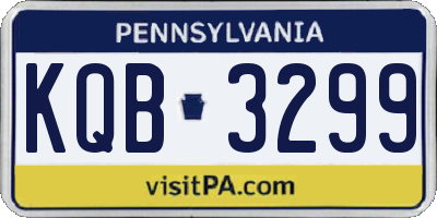 PA license plate KQB3299