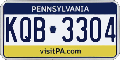 PA license plate KQB3304