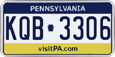 PA license plate KQB3306