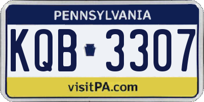 PA license plate KQB3307