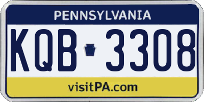 PA license plate KQB3308