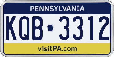 PA license plate KQB3312