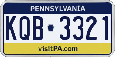 PA license plate KQB3321