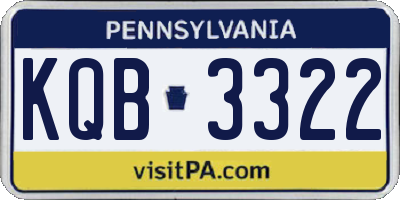 PA license plate KQB3322