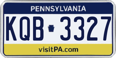 PA license plate KQB3327