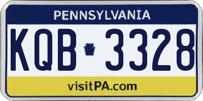 PA license plate KQB3328