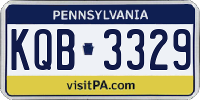 PA license plate KQB3329