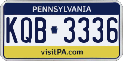 PA license plate KQB3336