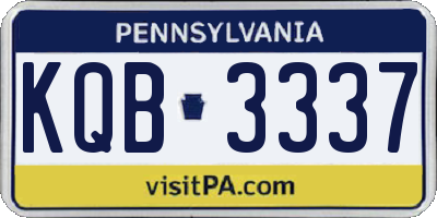 PA license plate KQB3337