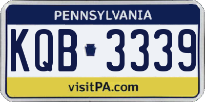 PA license plate KQB3339