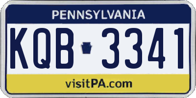PA license plate KQB3341