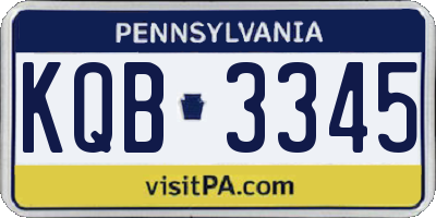 PA license plate KQB3345