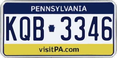 PA license plate KQB3346