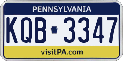 PA license plate KQB3347