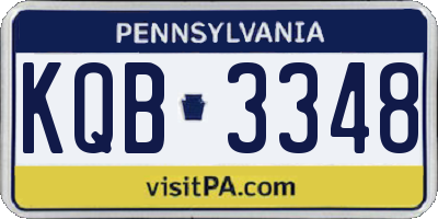 PA license plate KQB3348