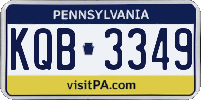 PA license plate KQB3349